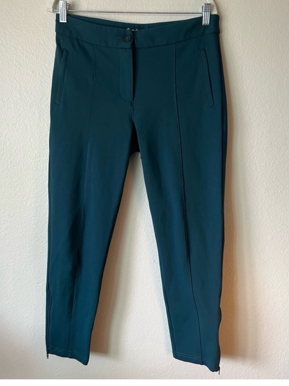 Betabrand Yoga Dress Pant Emerald Green Two Pocket Size Medium Petite